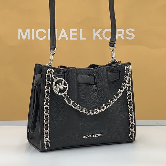 MICHAEL KORS
Mina Small Belted Pebbled Leather Chain Crossbody Bag Black… - Picture 2 of 15